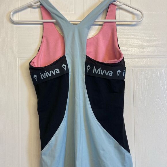 Ivivva Lululemon Logo Active Workout Tank Girls Size 12 Multicolor - Picture 1 of 8